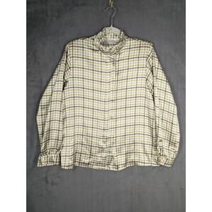 Vintage Yves St Clair Button Up Top Shirt Women's Size 12 Houndstooth